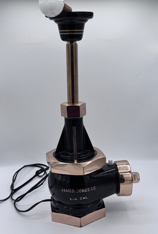 Real Fire Hydrant Black and Gold Cast Iron James Jones Co Handmade Lamp