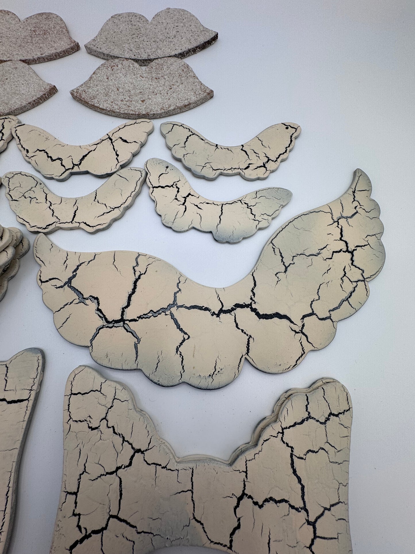 Set of 20 Handmade Wood Antique Finish Vintage Angel Wings