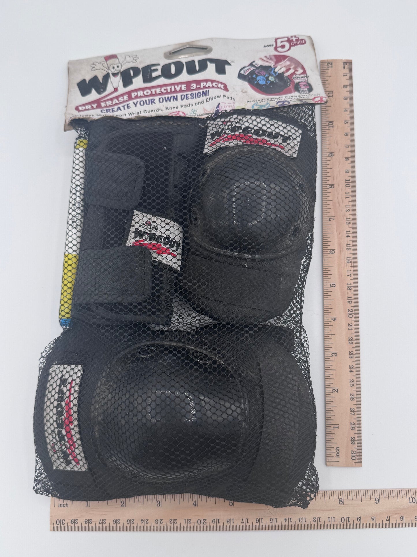 Kids Dry Erase Knee and Elbow Pads with Wrist Guards Vintage