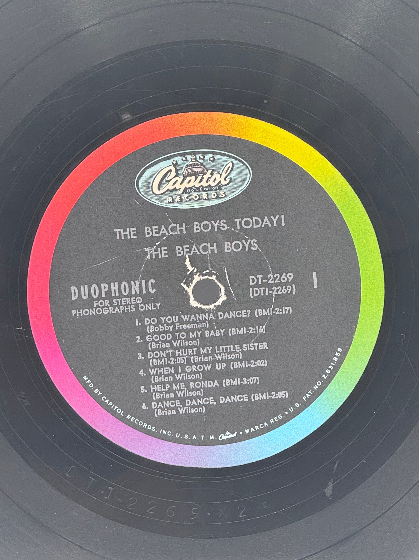 The Beach Boys Today! Beach Boys 1965 Vintage Vinyl Record