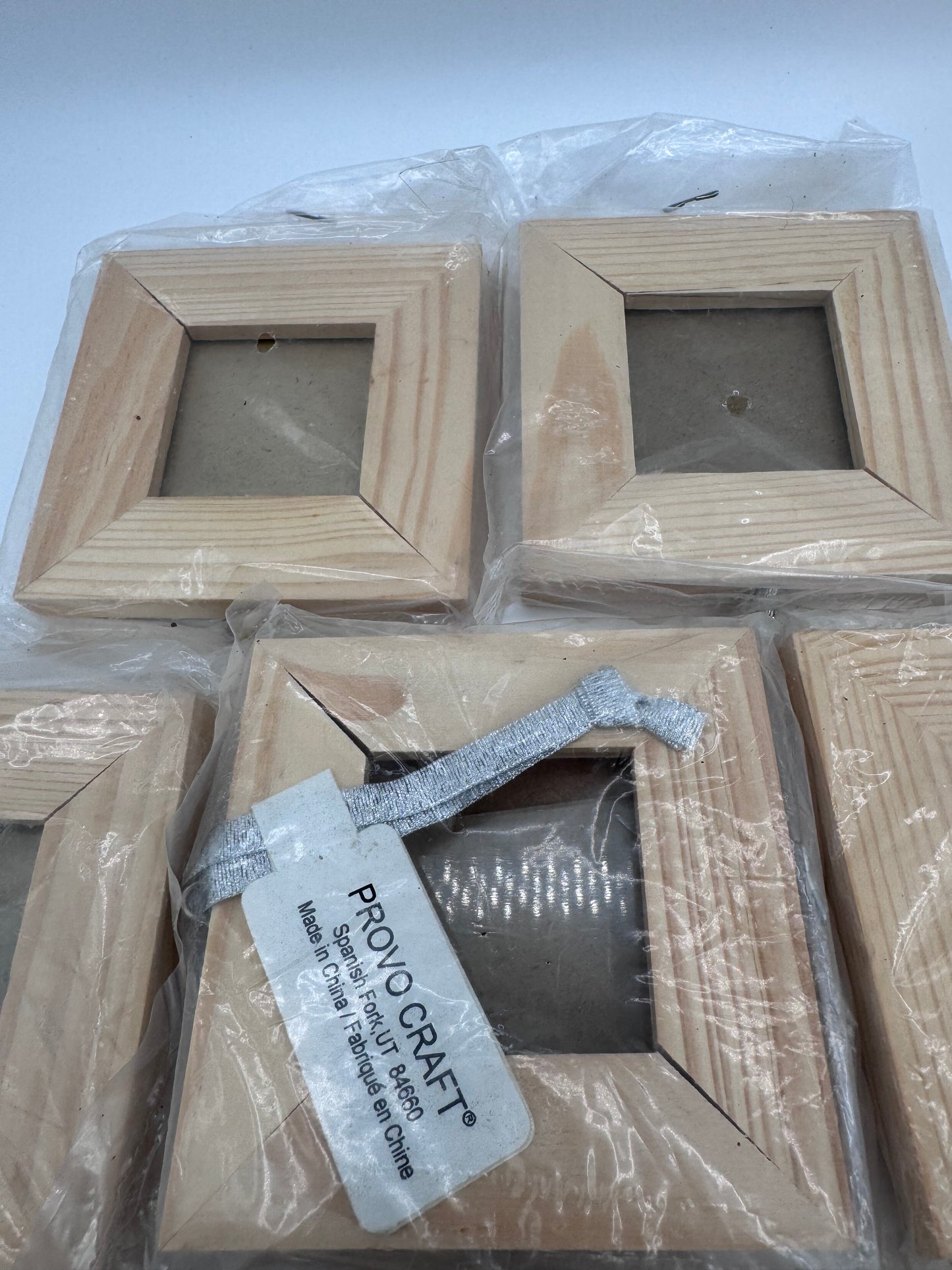 Set of 10 Small Vintage Wood Glass Craft Frames