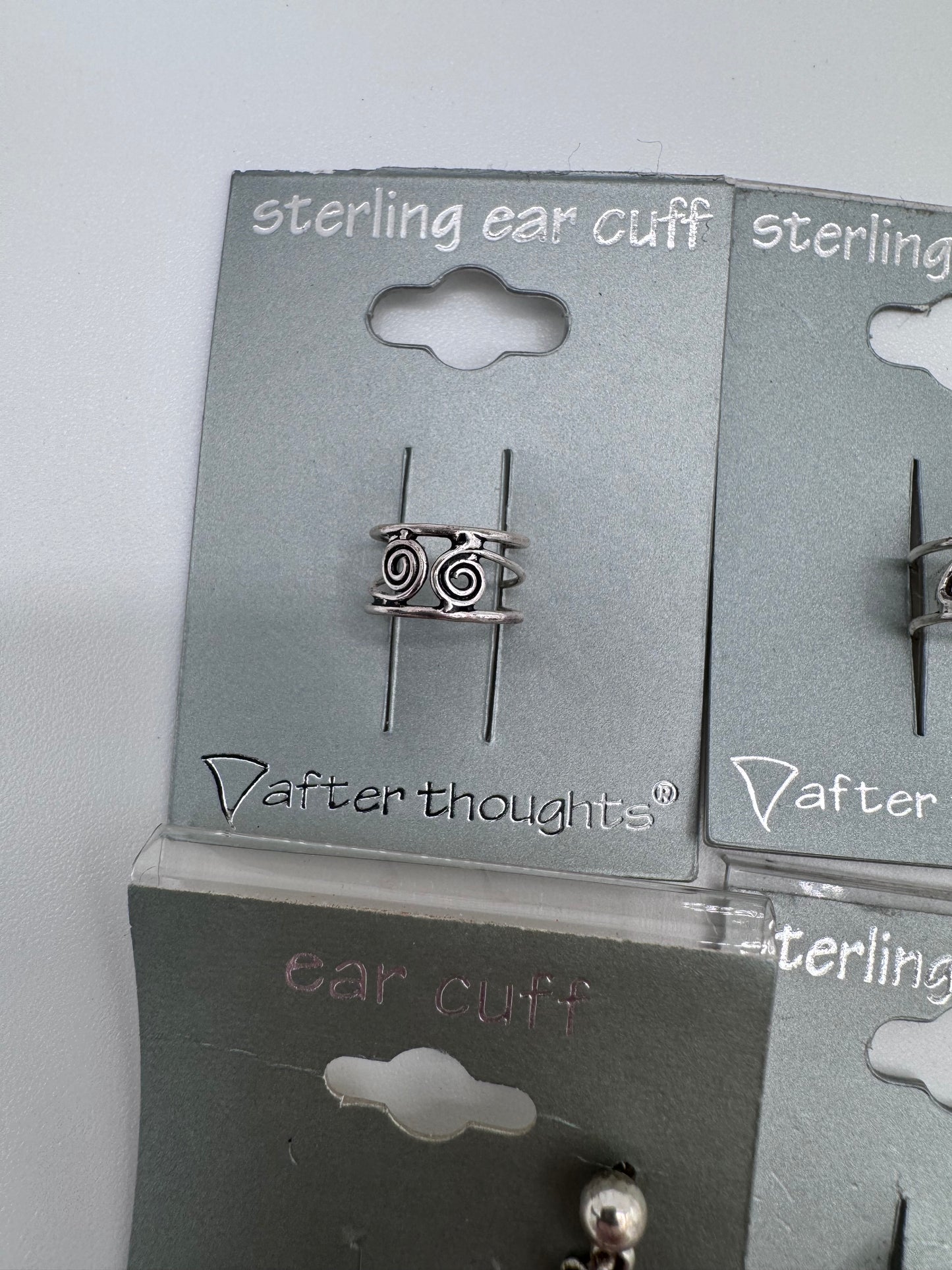 Set of 10 Silver Ear Cuff Earrings Costume Jewelry Vintage After Thoughts