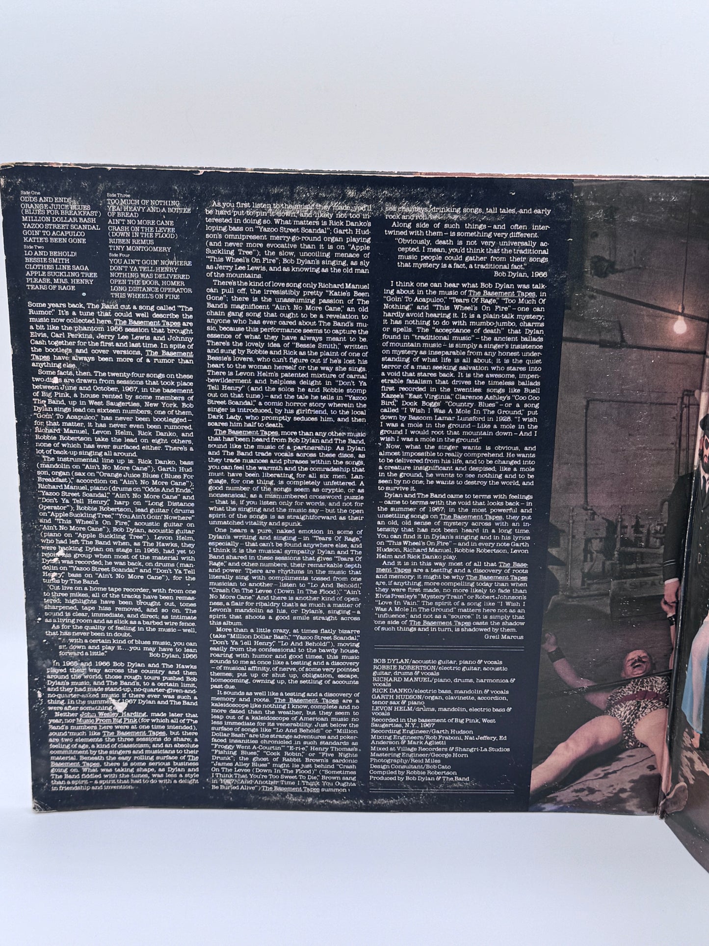 Bob Dylan & The Band The Basement Tapes 1975 Vintage Vinyl Record