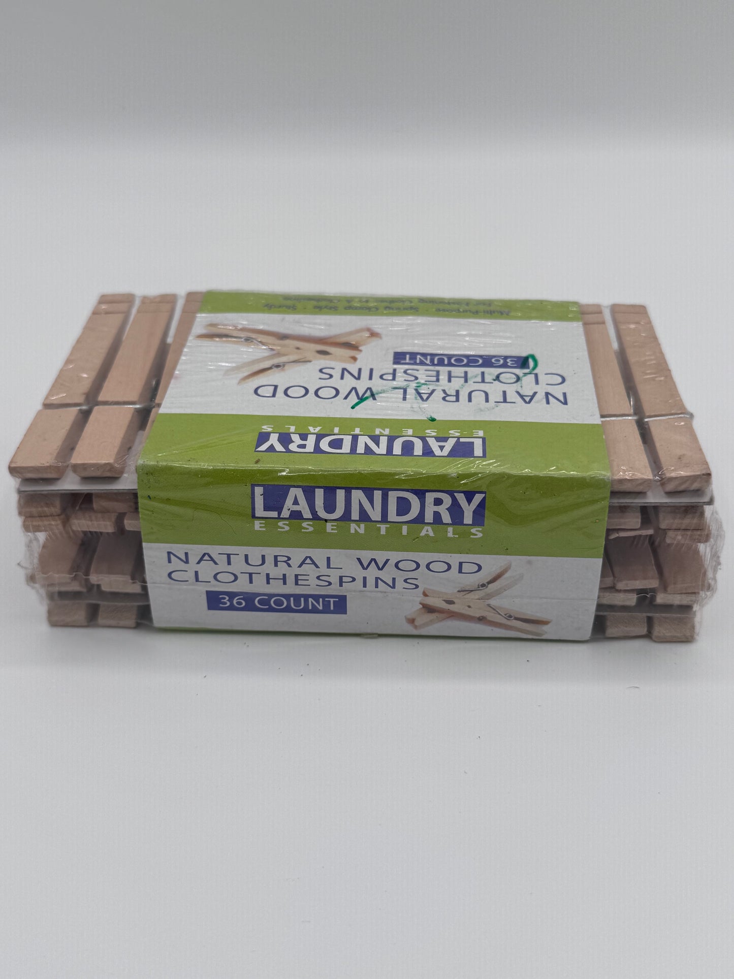 Set of 36 Clothespins Natural Wood Laundry Essentials