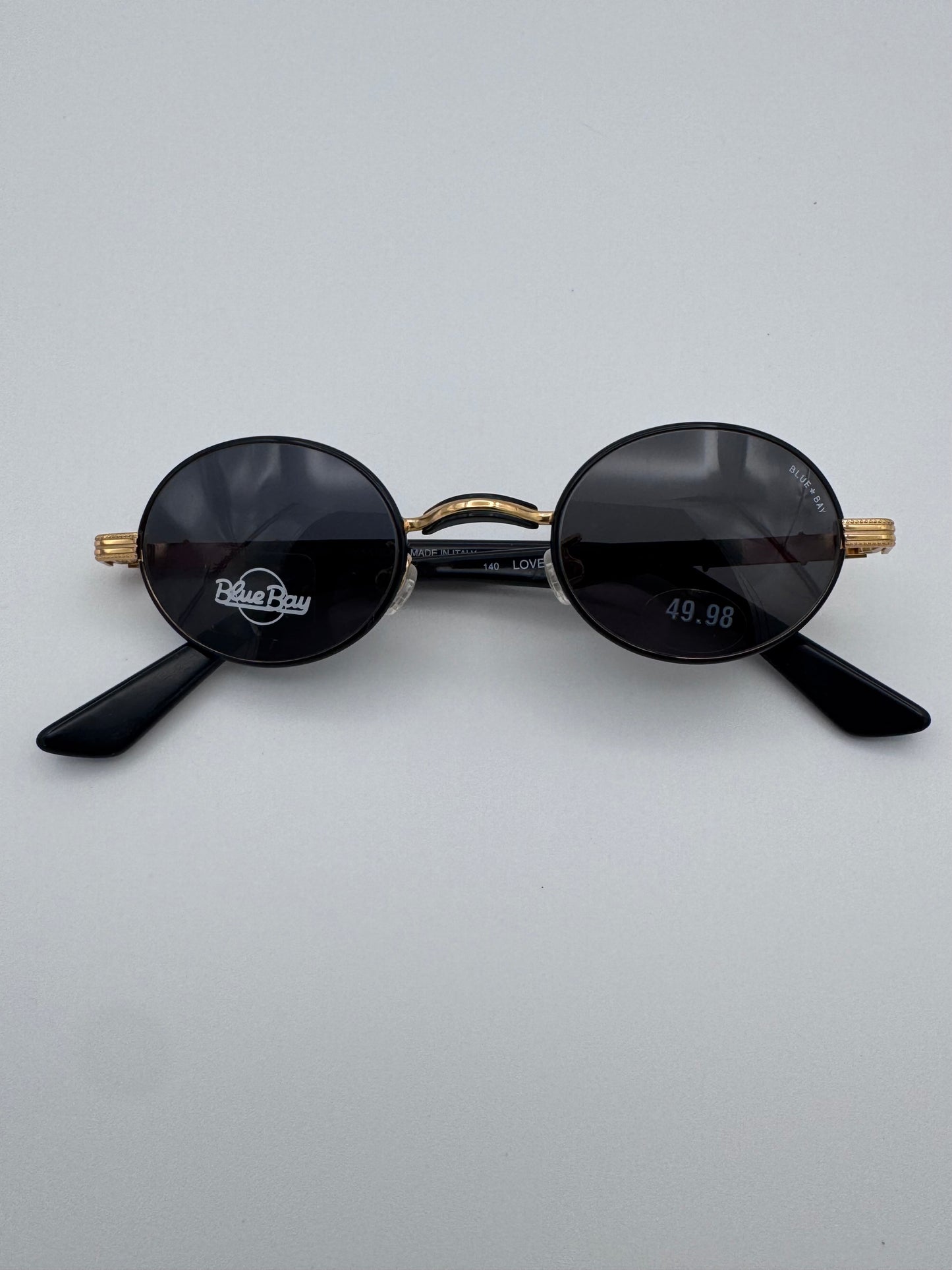 Blue Bay By Sifilo 90’s Black and Gold Wire Made in Italy Vintage Sunglasses NOS Love Bay/s