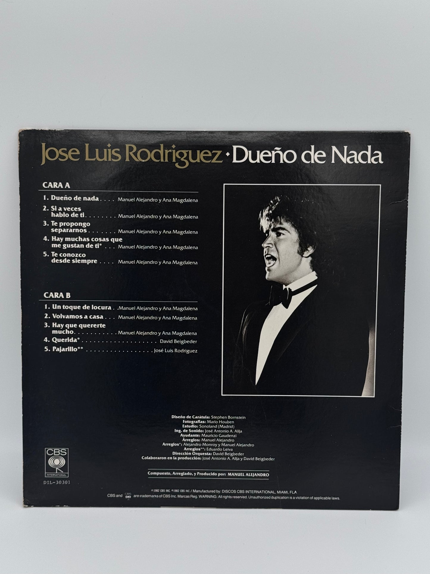 Dueno de Nada Jose Luis Rodriguez 1982 Vintage Vinyl Record