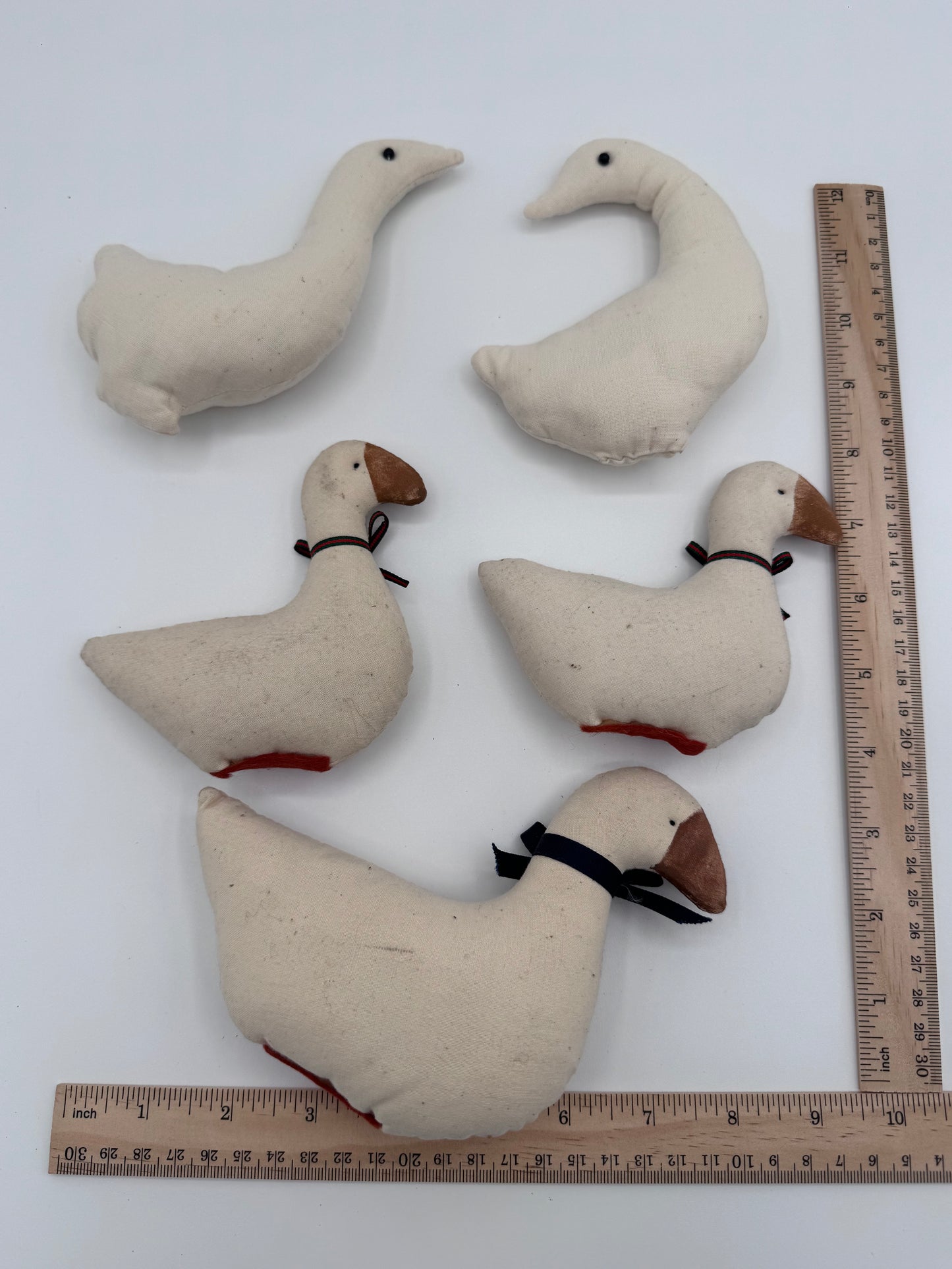 Set of 5 Fabric Ducks and Birds Blank For Crafts