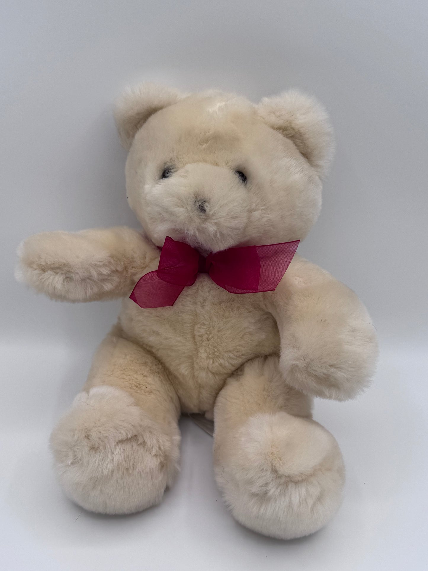 Light Beige Teddy Bear Red Bow 2004 Michaels