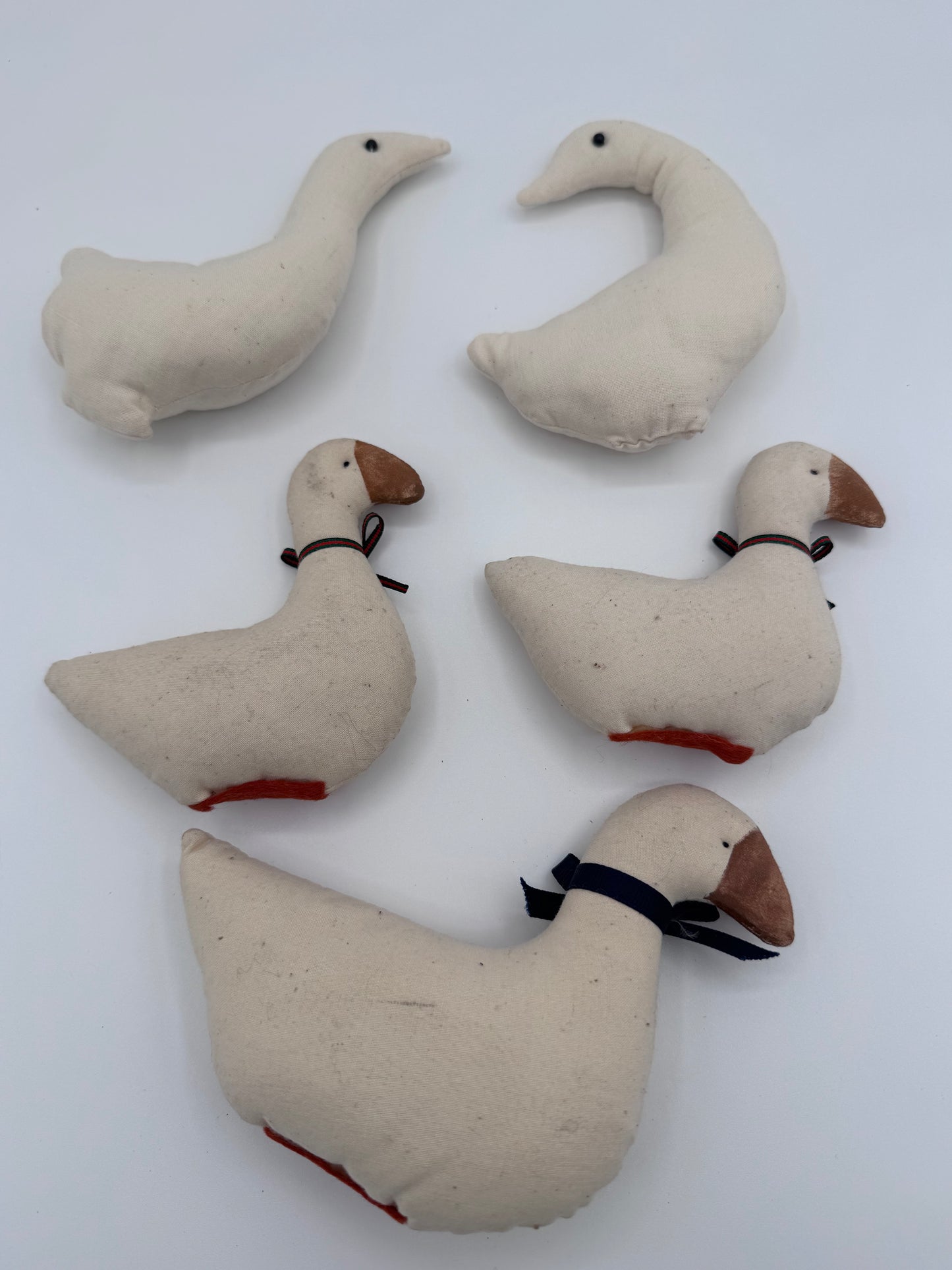 Set of 5 Fabric Ducks and Birds Blank For Crafts