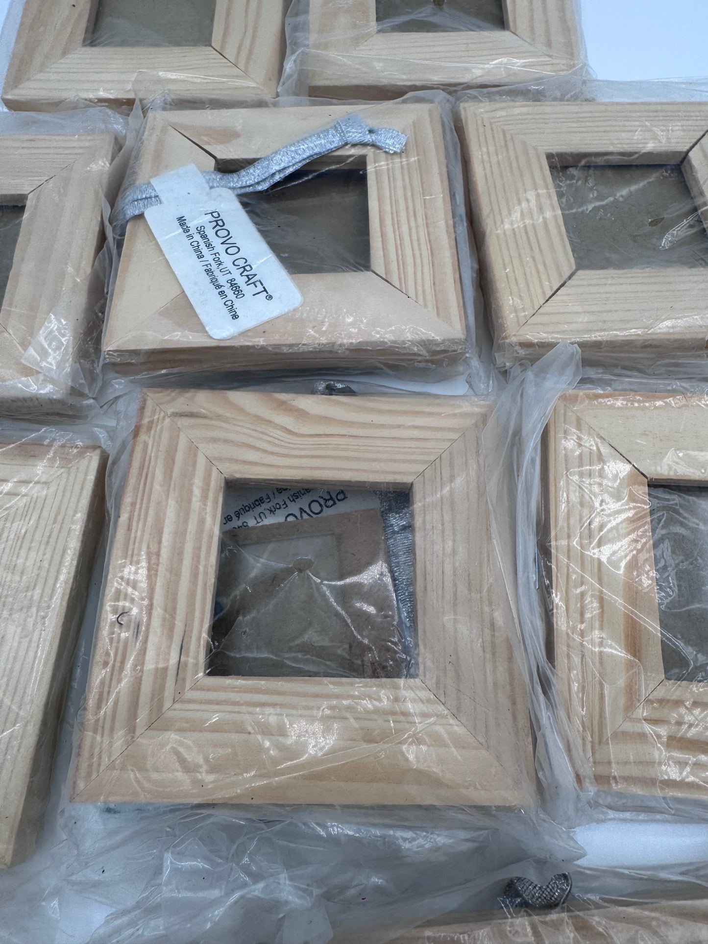 Set of 10 Small Vintage Wood Glass Craft Frames