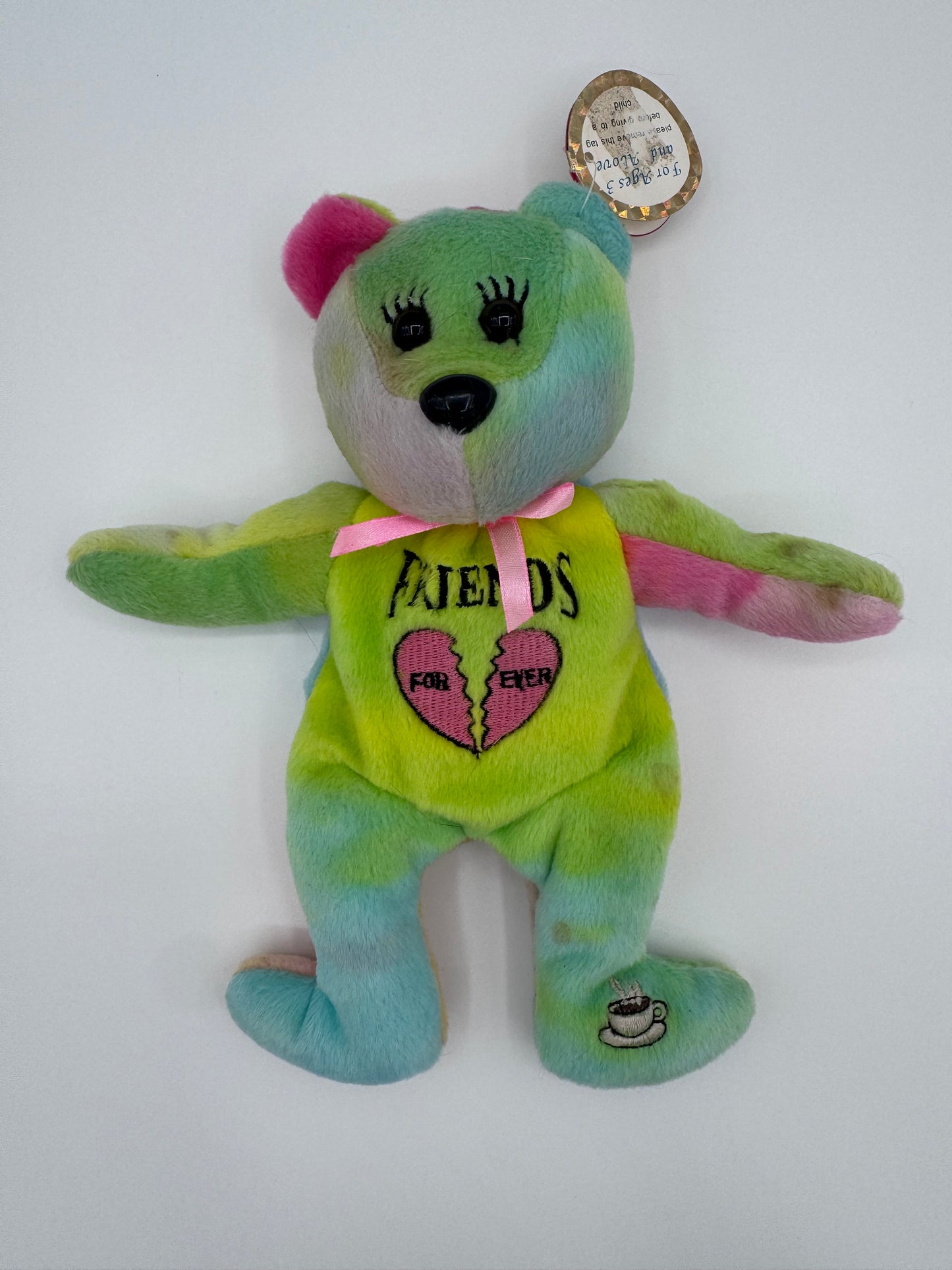 Friends TV Show Celebrity Tie Dye Bean Bear 2000