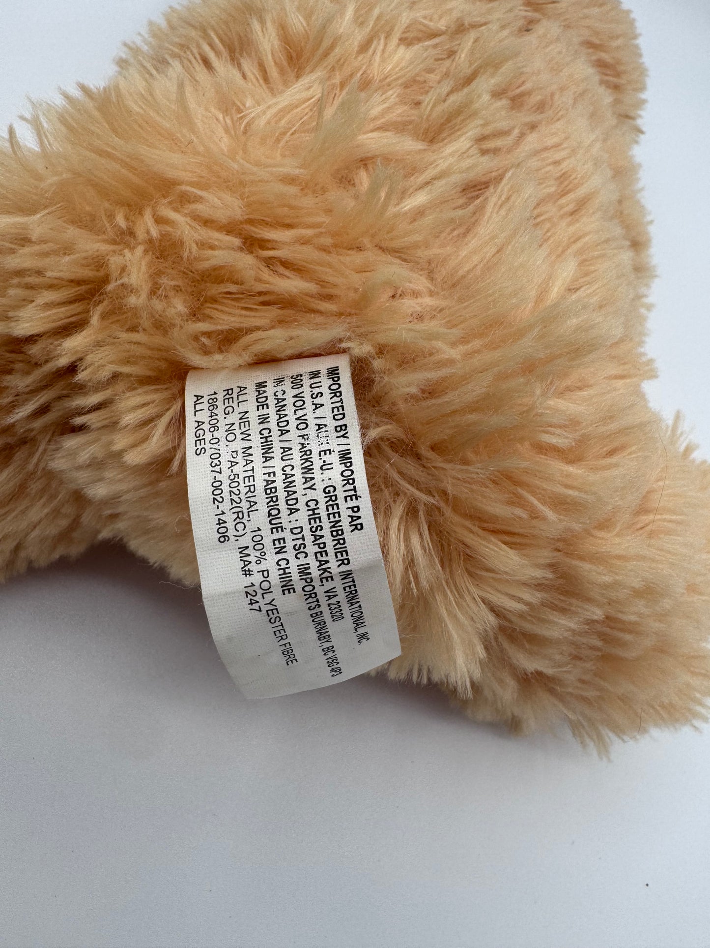 Tan Yellowish Collectable Teddy Bear