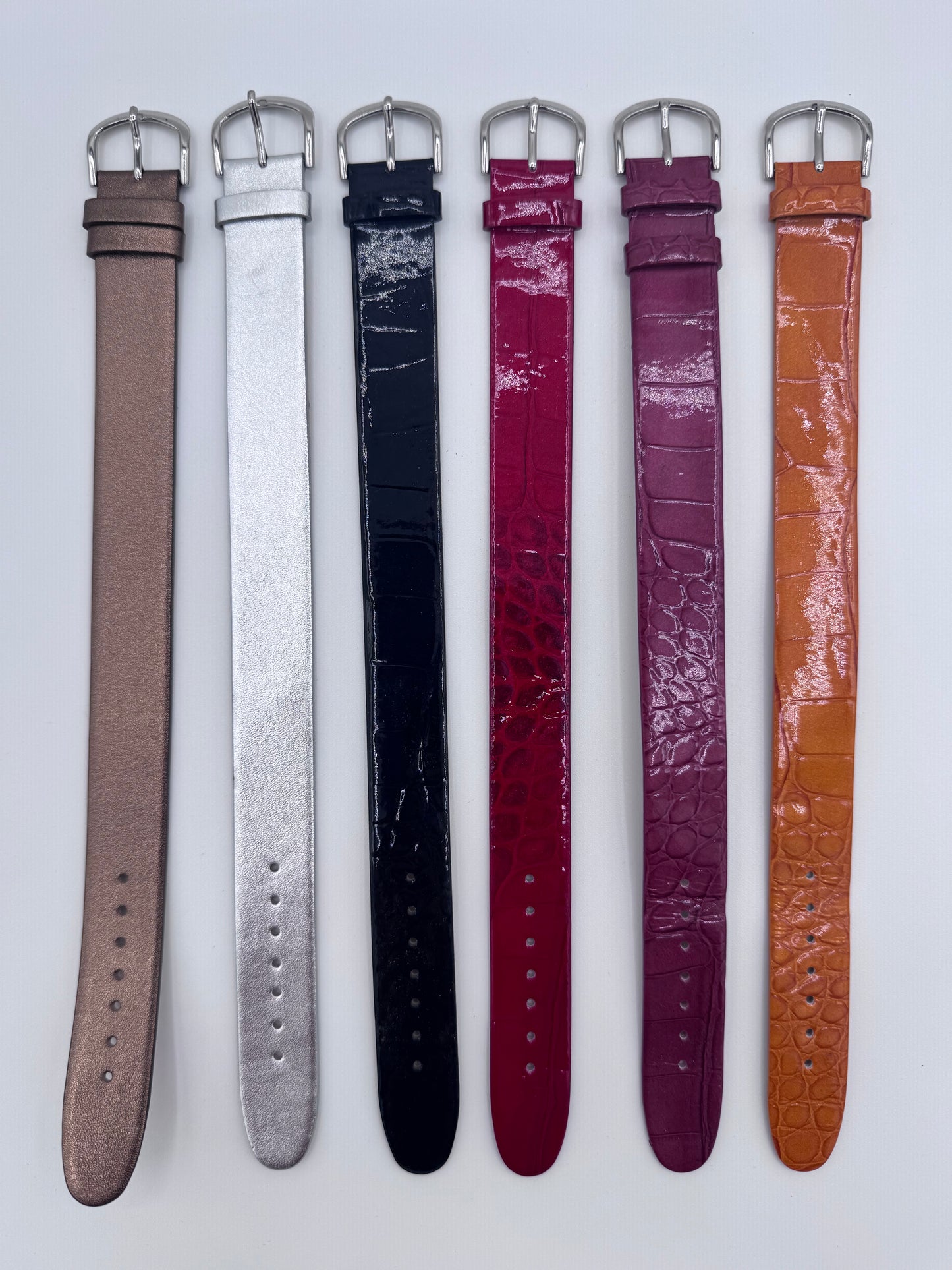 Genuine Leather Watch Bands Set of 6 Different Colors