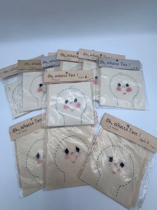 Set of 66 Doll or Puppet Face 1991 Vintage Cutout Oh Whatta Face