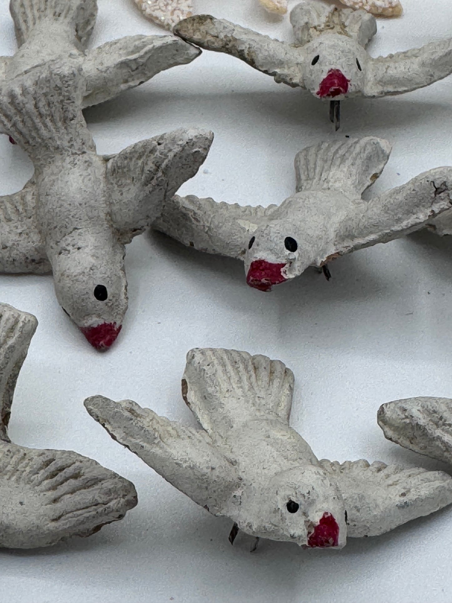 Set of 28 Small Ceramic Seagull and Sparkle Generic Birds For Crafts