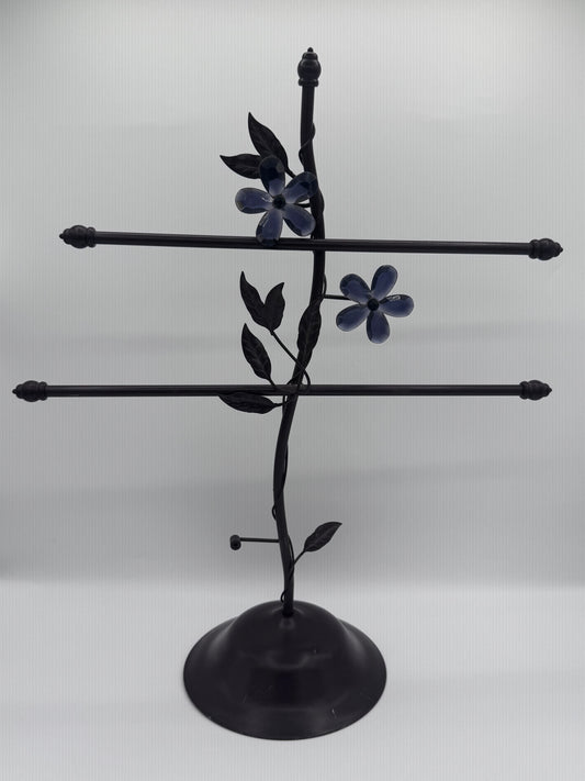 Metal Brown Floral Antique Jewelry Stand Display Storage Holder