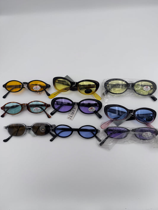 Fashion Sunglasses Eyewear Plastic Frame Set of 9 Mixed Assorted Styles and Colors Lot 9