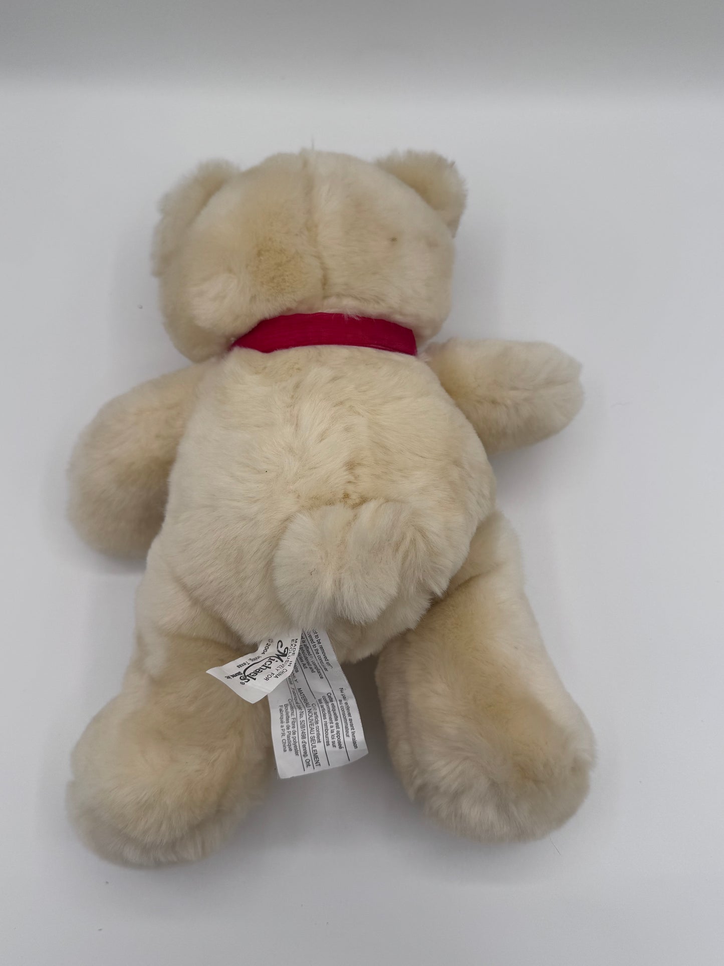 Light Beige Teddy Bear Red Bow 2004 Michaels