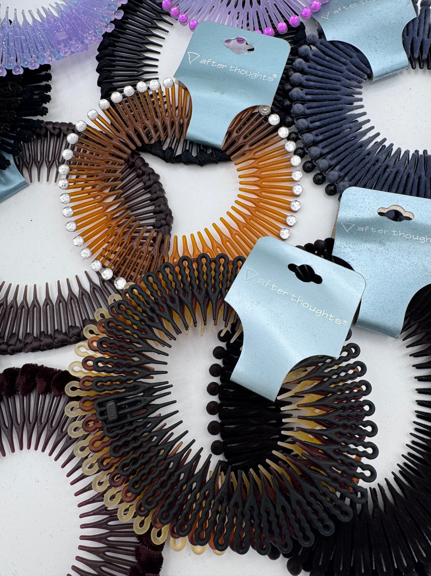 Mystery Mixed Lot of 14 90’s Retro Flexible Stretch Hair Combs Teeth Headband