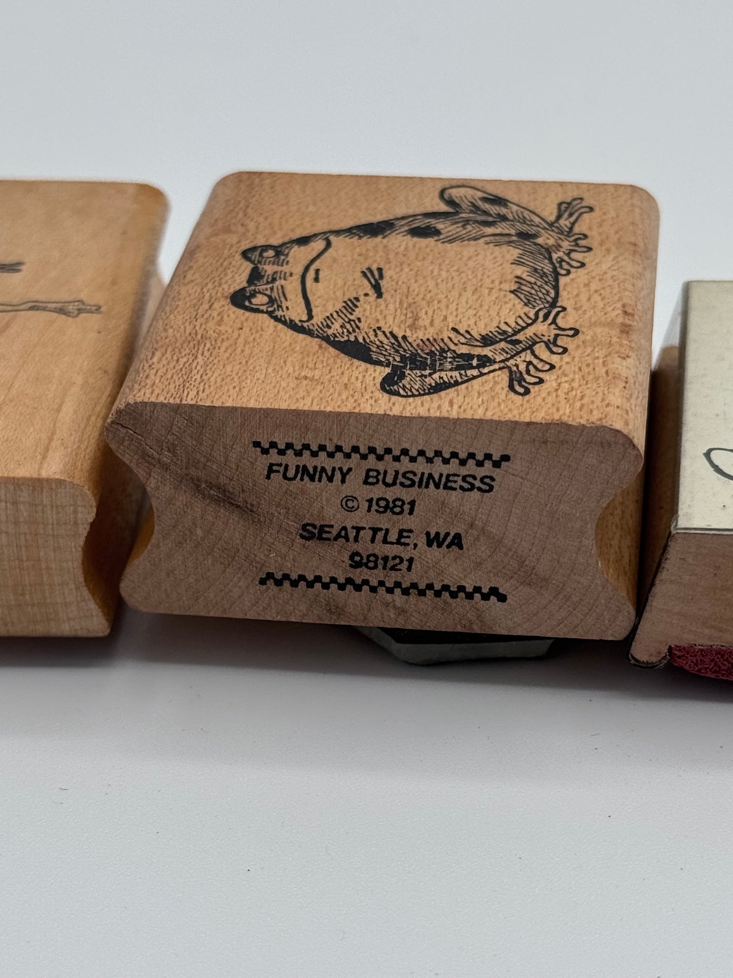 Set of 6 Vintage Wood Rubber Stamps from 1980’s and 1990’s