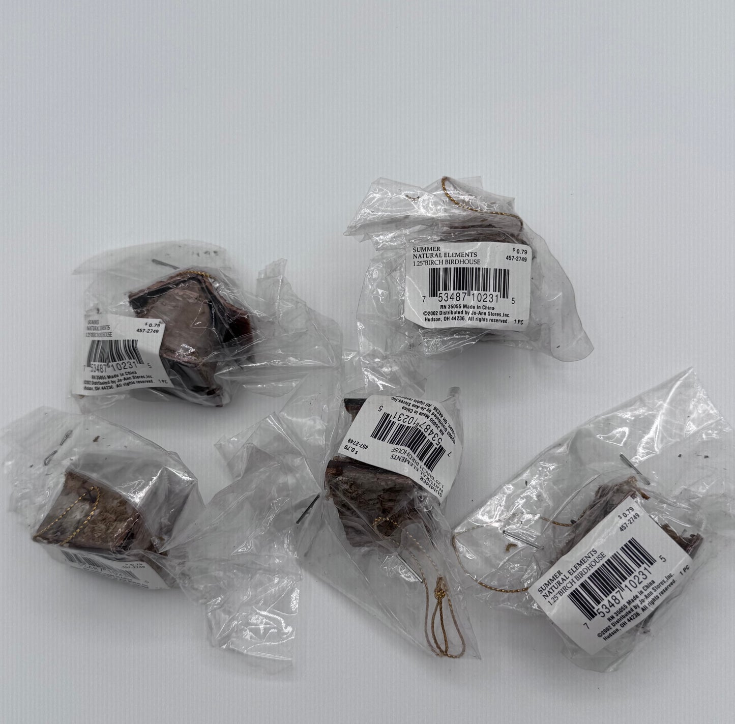 Set of 5 Tiny Wood Birdhouse For Crafts