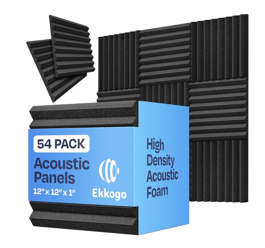 Black Acoustic Panels 12x12x1, 54-Pack Sound Proof Foam Panels for Walls
