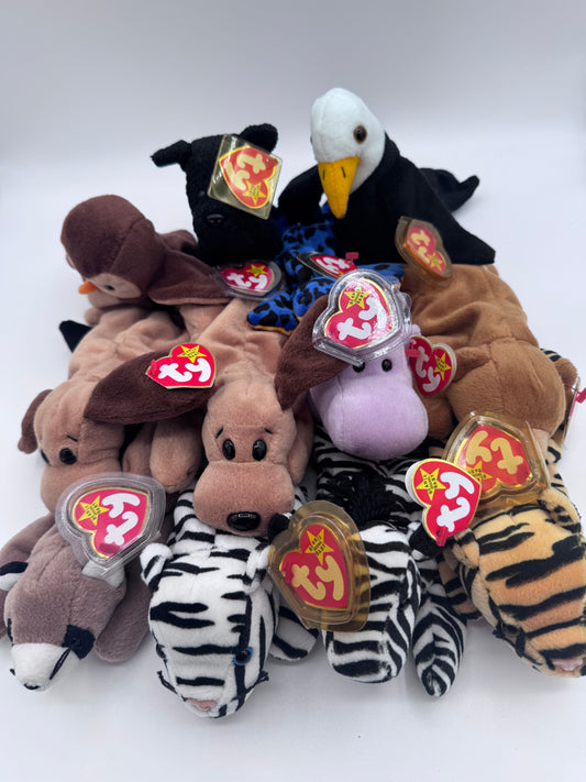 Beanie Babies TY-Hang Tag 4th Gen & Tush Tag 4th Gen Set of 12 Babies