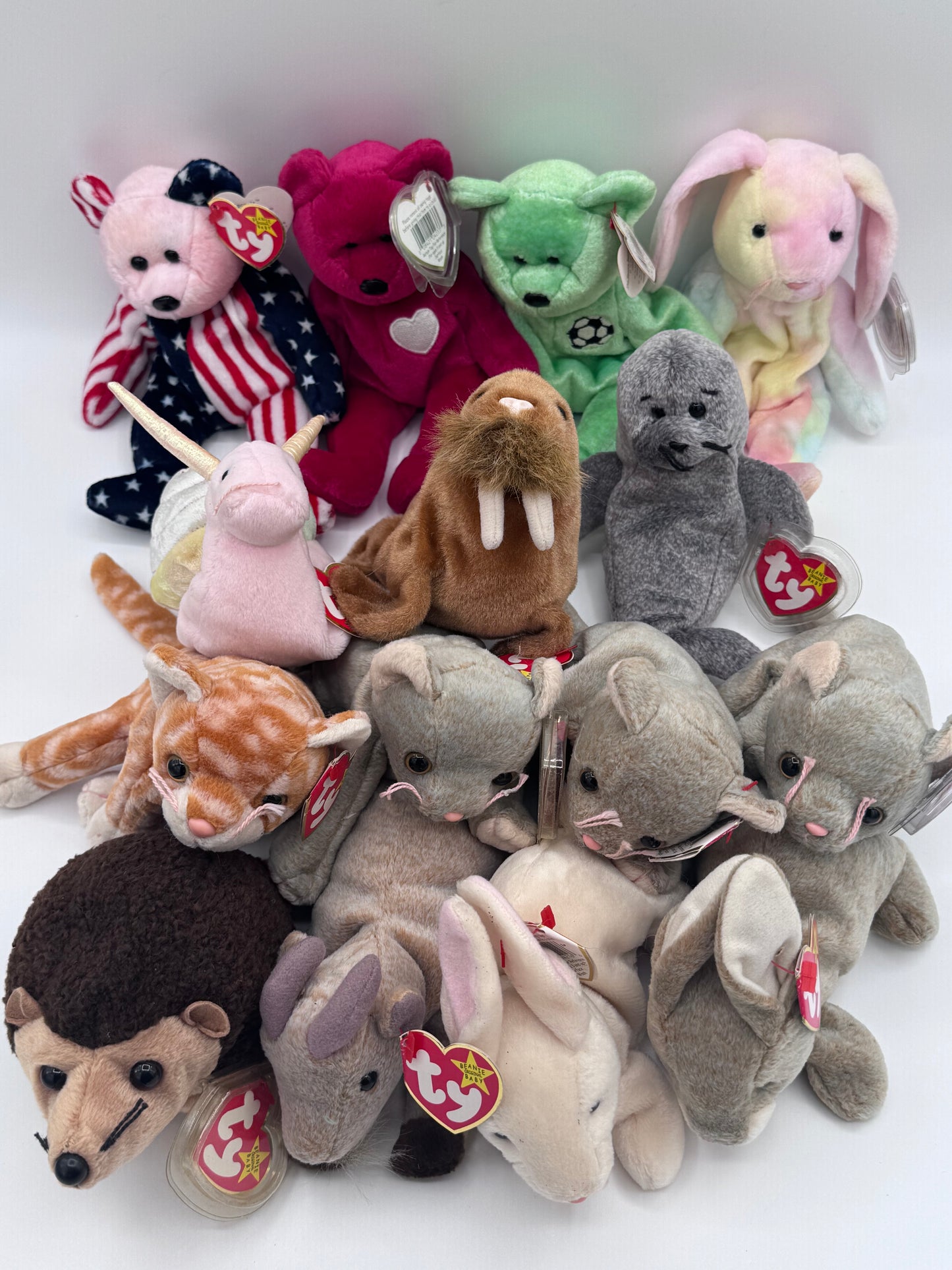 Beanie Babies TY-Hang Tag 5th Gen & Tush Tag 7th Gen Set of 15 babies