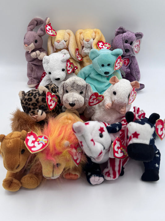 Beanie Babies TY-Hang Tag 6th Gen & Tush Tag 9th Gen Set of 13
