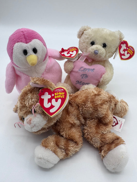 Beanie Babies TY - Hang Tag 15th Gen & Tush Tag 13th Gen Set of 3 Babies