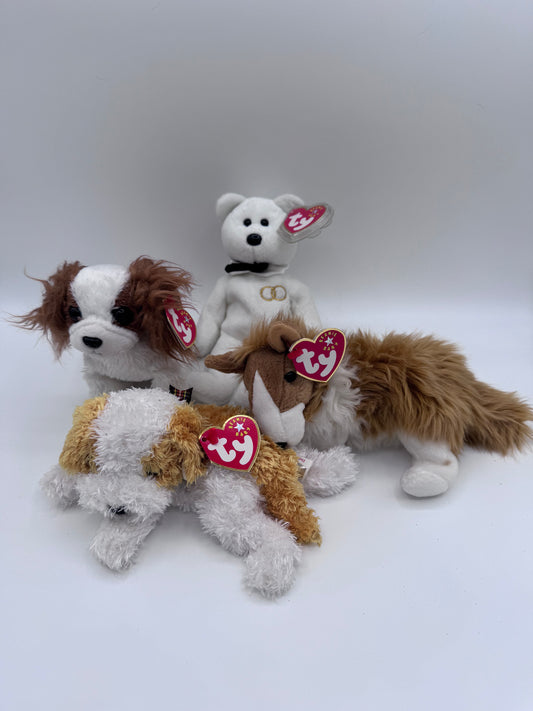 Beanie Babies TY -Hang Tag 8th Gen & Tush Tag 10th Gen Set of 4 Babies