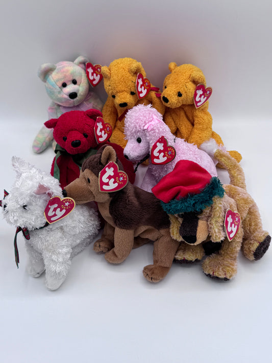 Beanie Babies TY -Hang Tag 9th Gen & Tush Tag 10th Gen Set of 8 Babies