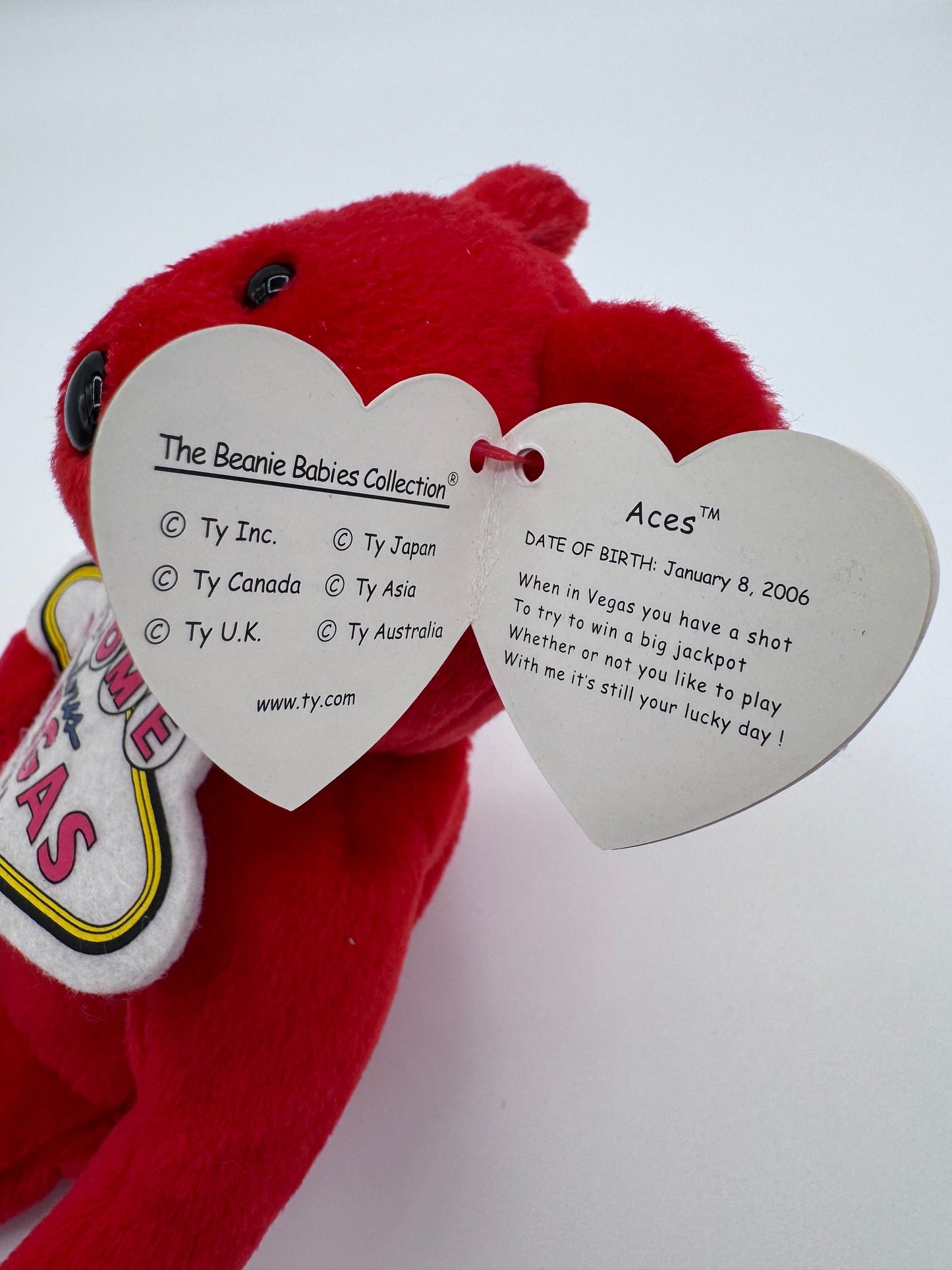 Beanie Baby TY - Aces Las Vegas Bear Tag 14th Gen & Tush Tag 13th Gen