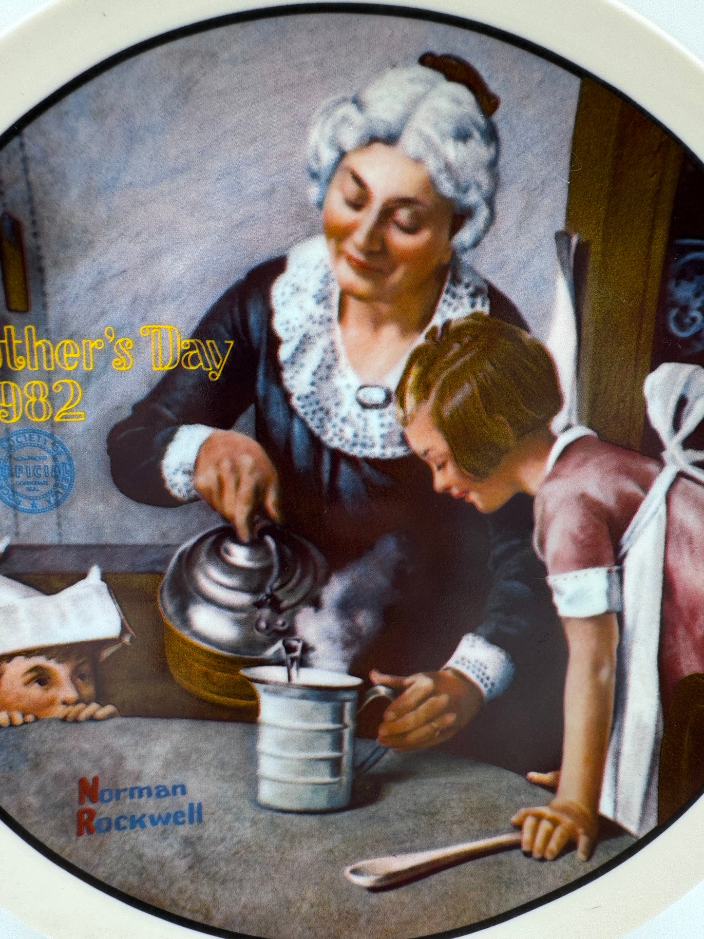 The Cooking Lesson 1982 Normal Rockwell Collector Plate