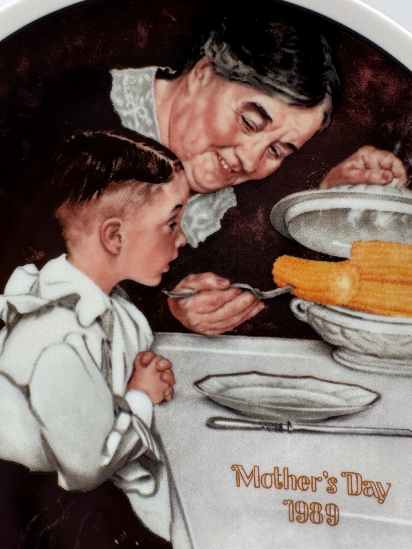 Sunday Dinner 1989 Norman Rockwell Collector Plate