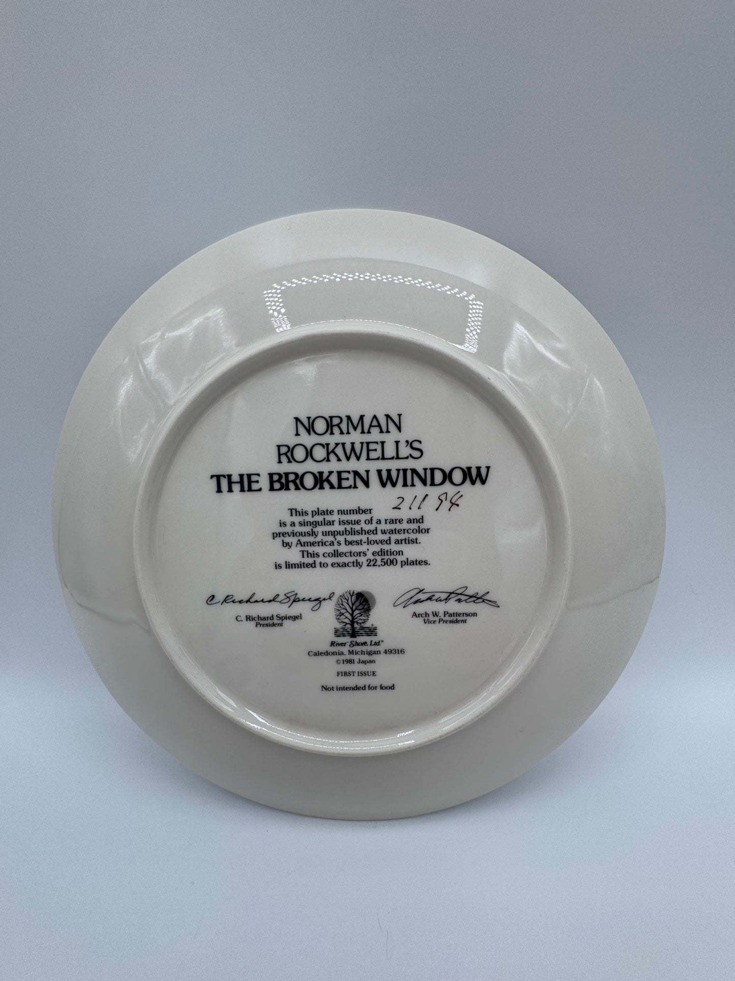 The Broken Window 1981 Norman Rockwell Collector Plate
