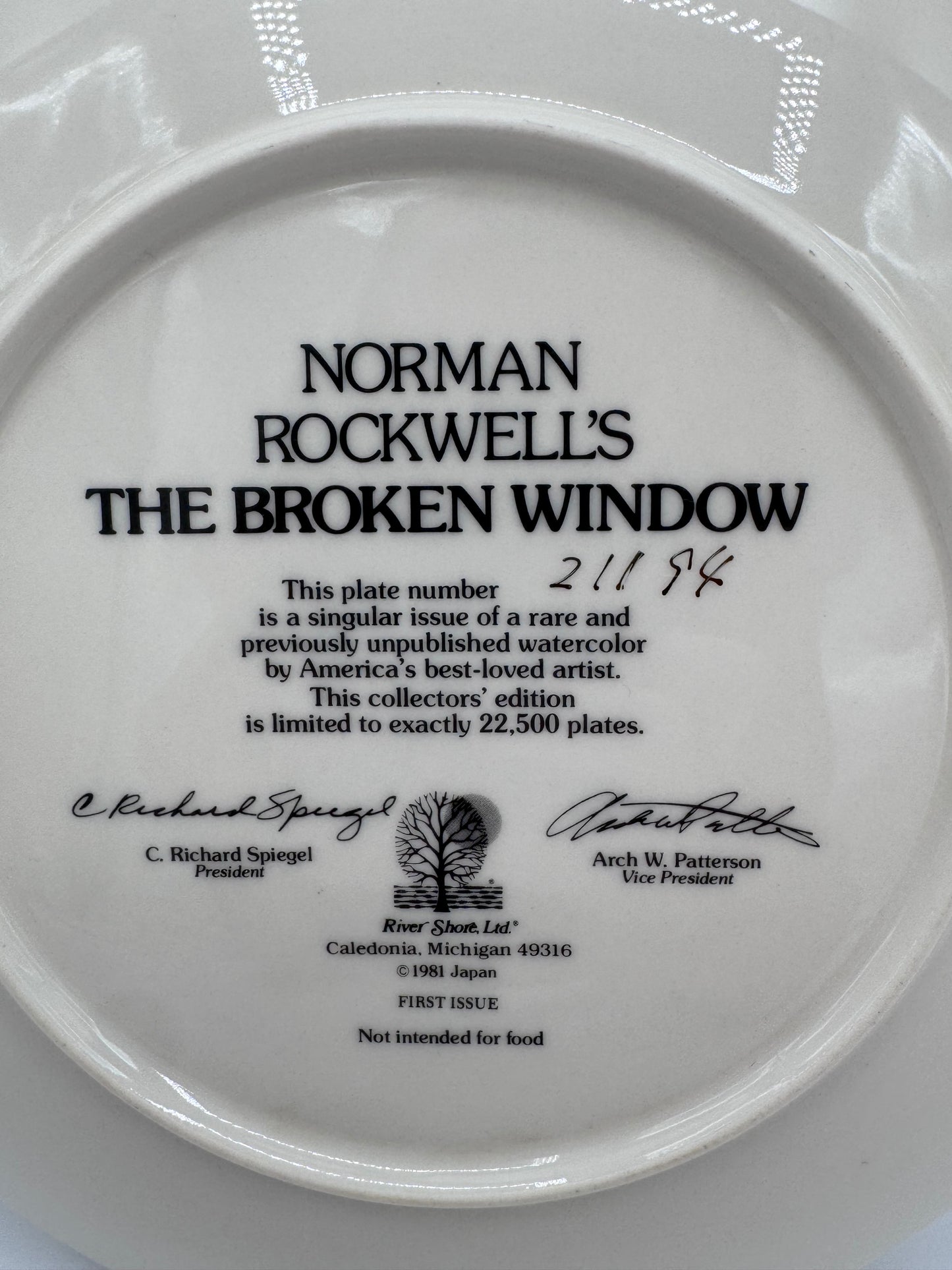The Broken Window 1981 Norman Rockwell Collector Plate