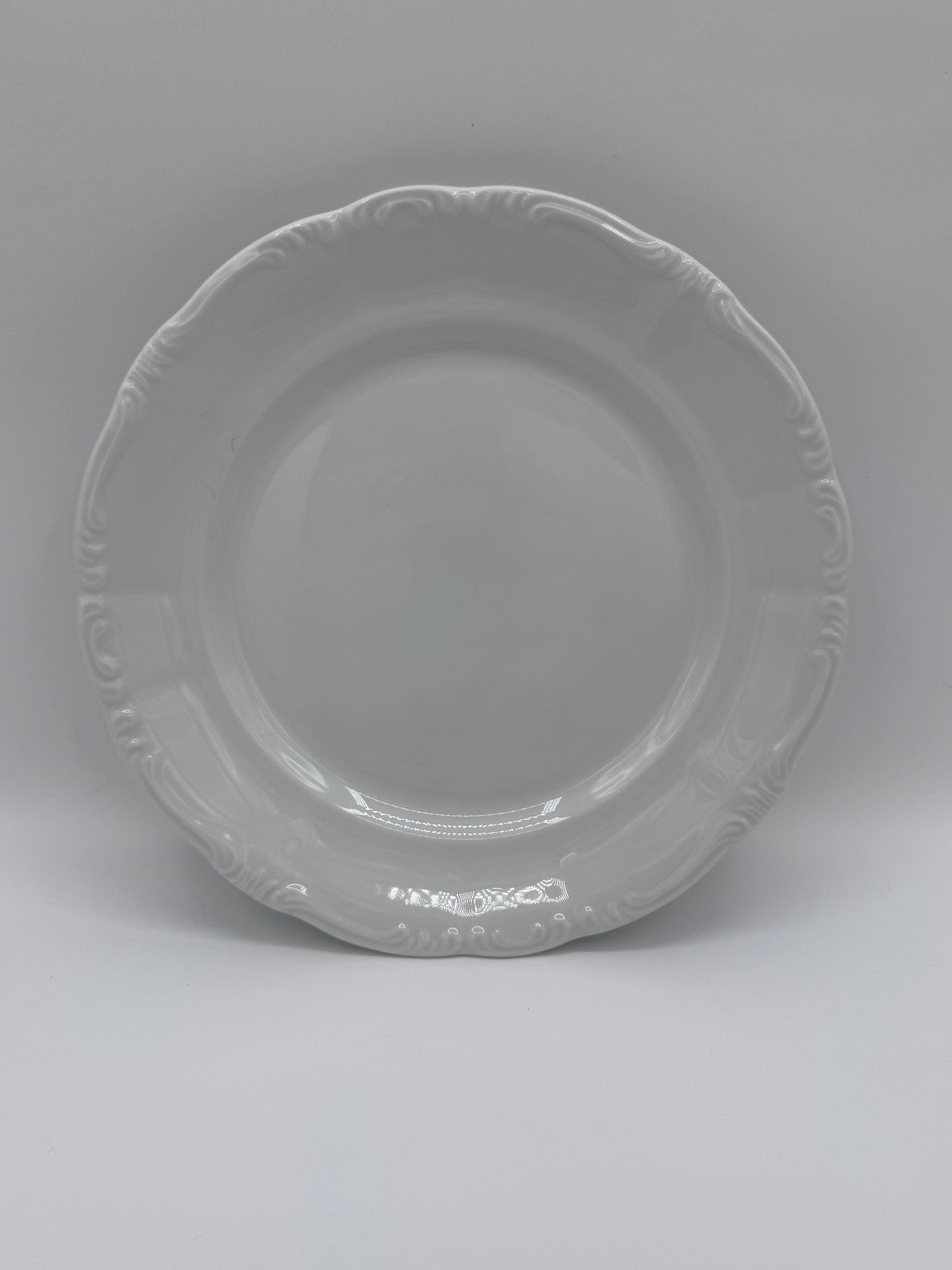 Classic Baroque Porcelain China Japan Off White Set of 4 Salad Plates