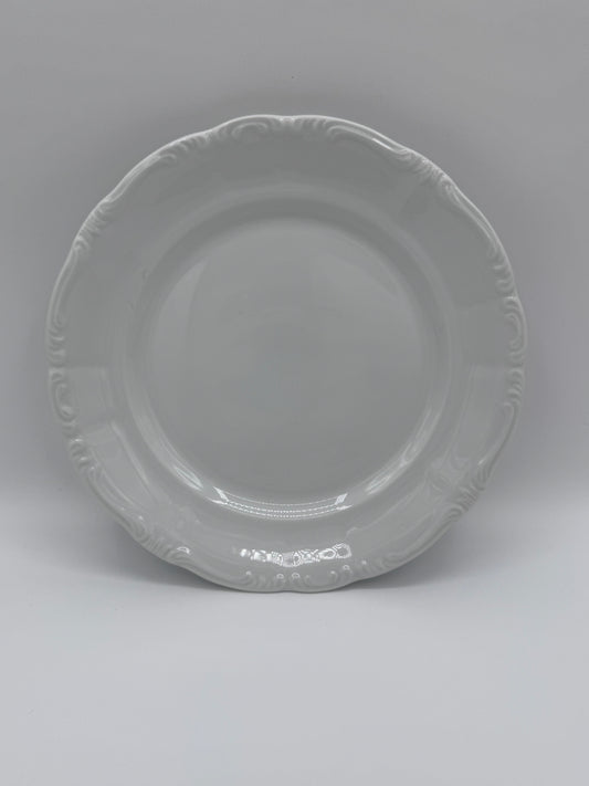 Classic Baroque Porcelain China Japan Off White Set of 4 Salad Plates
