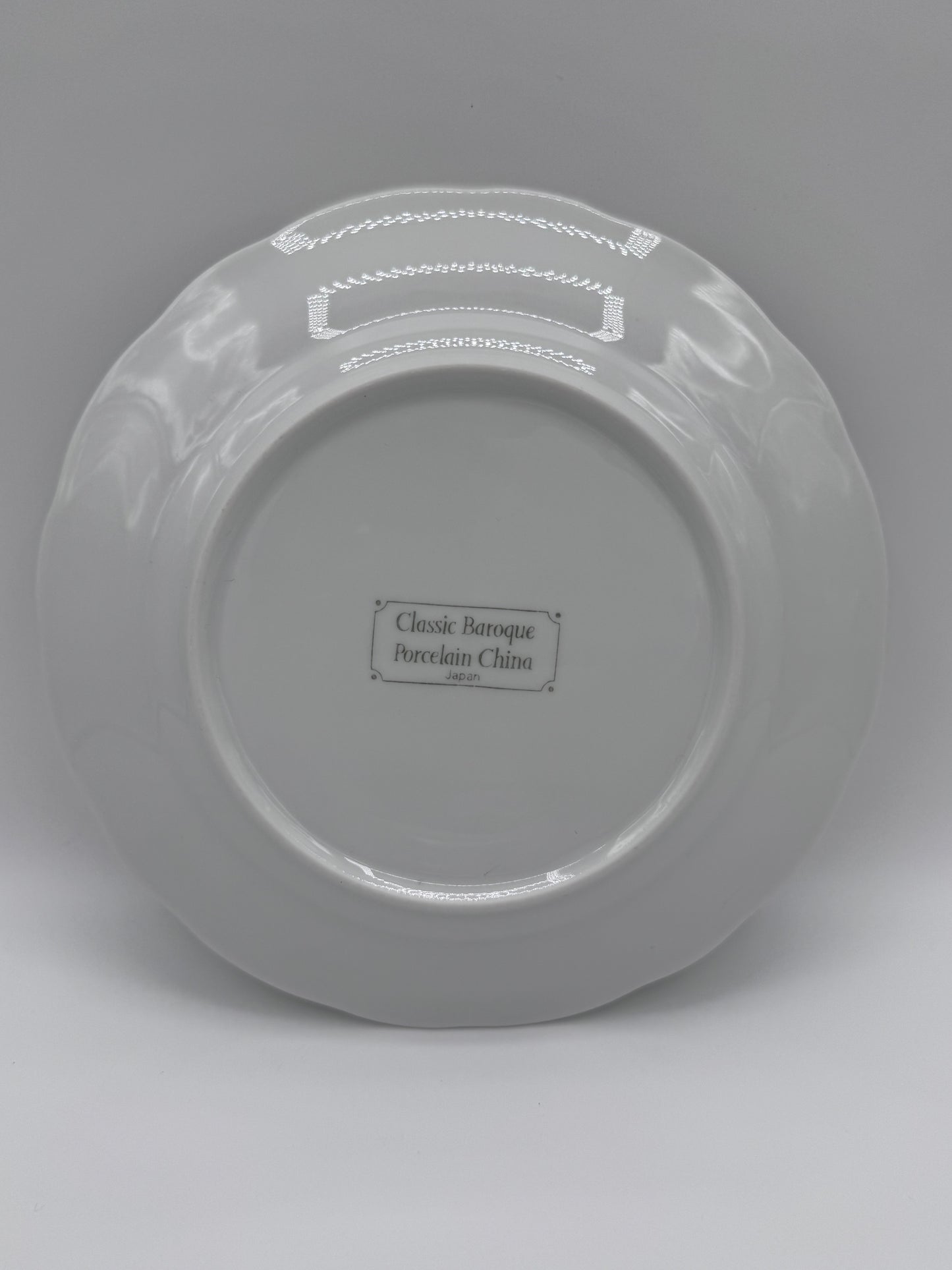 Classic Baroque Porcelain China Japan Off White Set of 4 Salad Plates