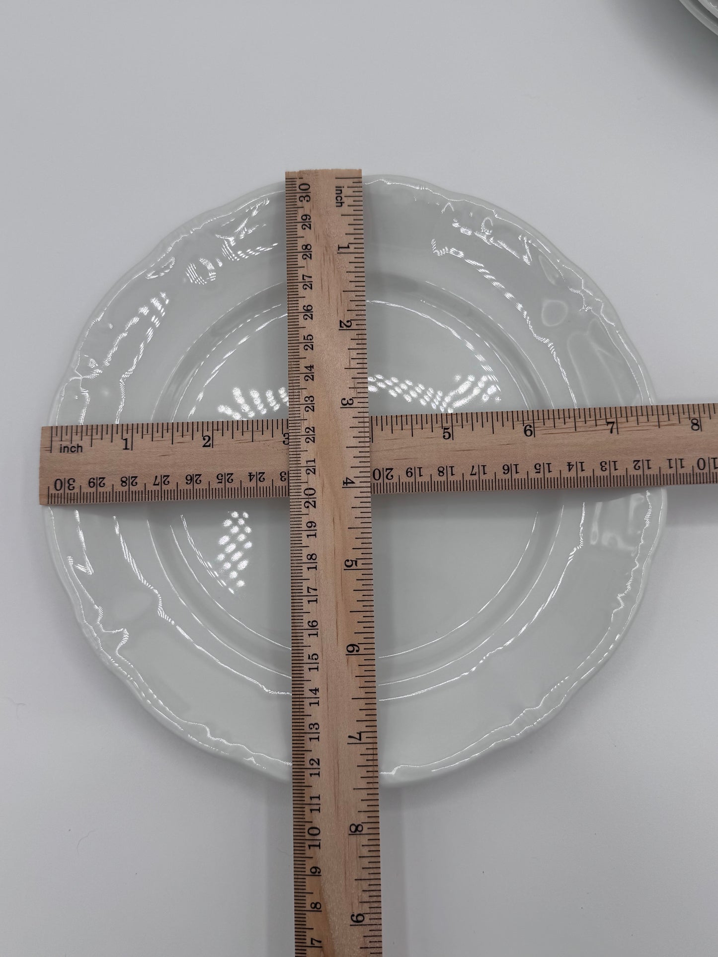 Classic Baroque Porcelain China Japan Off White Set of 4 Salad Plates
