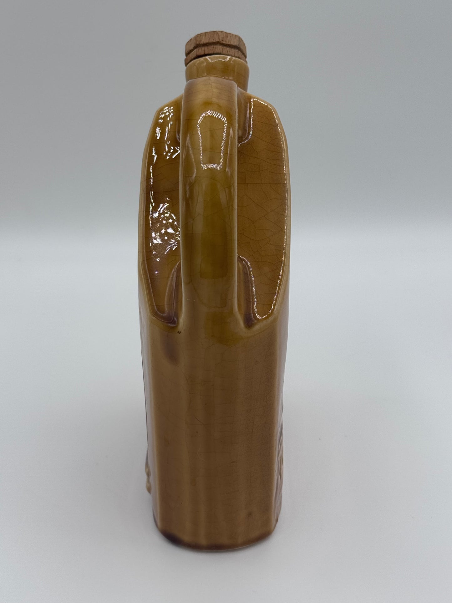 Vintage Antique Empty French Ceramic Decanter Bottle Jean Raffin Cognac