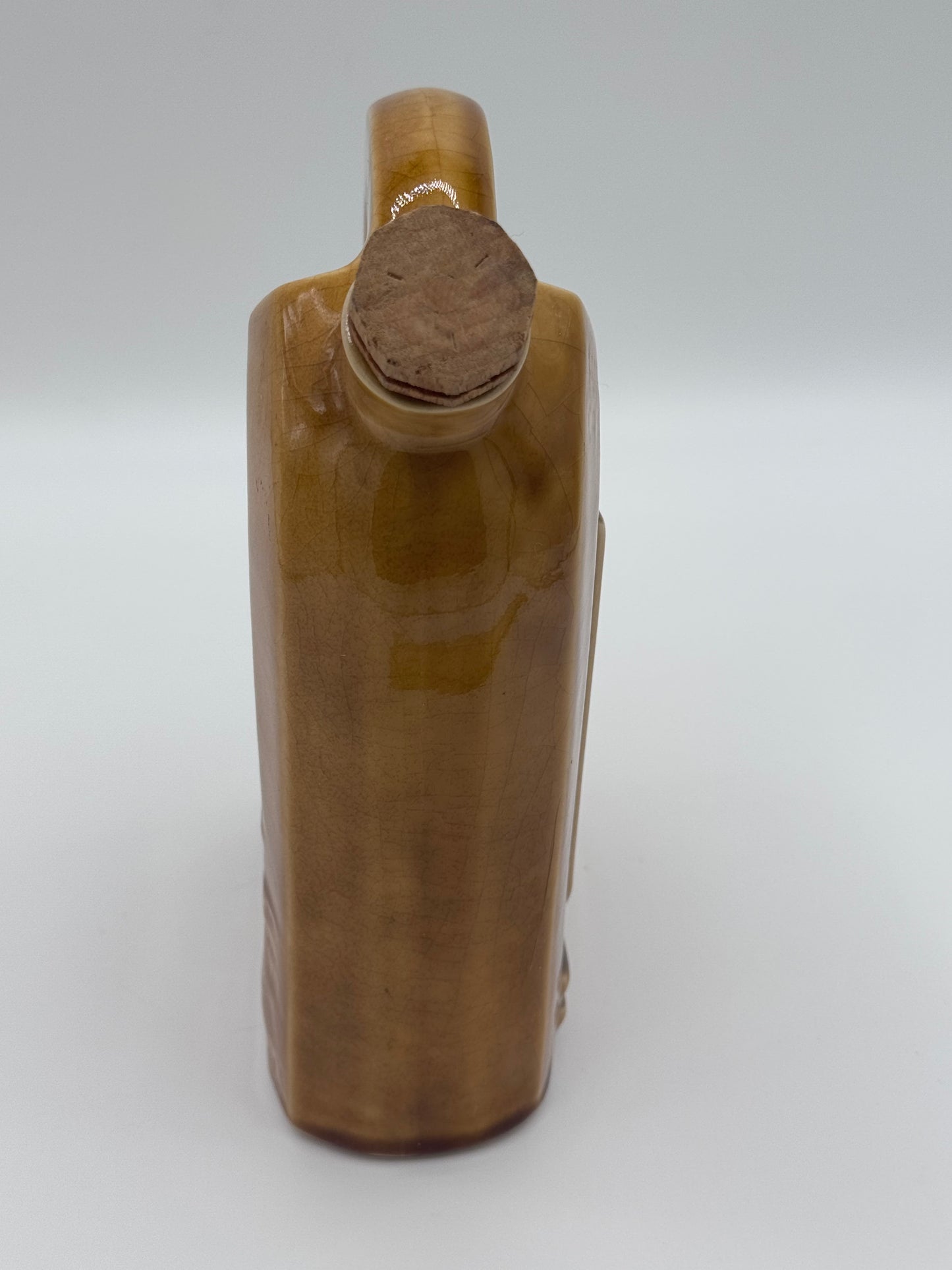 Vintage Antique Empty French Ceramic Decanter Bottle Jean Raffin Cognac