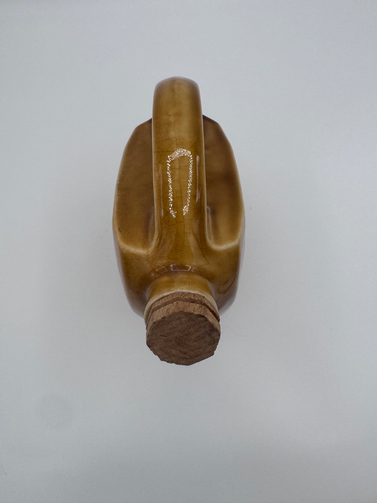 Vintage Antique Empty French Ceramic Decanter Bottle Jean Raffin Cognac