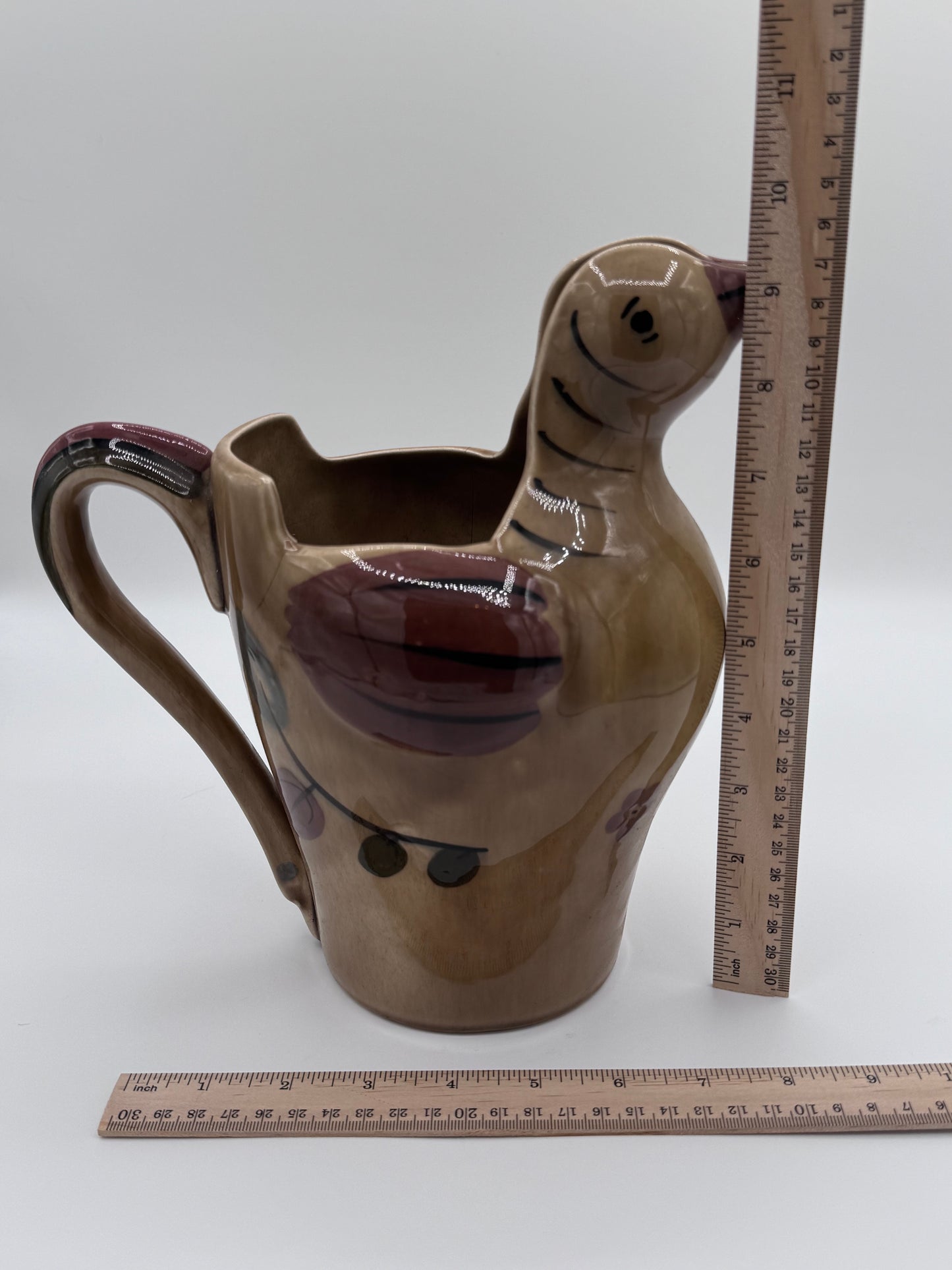 California Cleminson Vintage 1950’s Hand Painted Ceramic Pitcher Distlefink