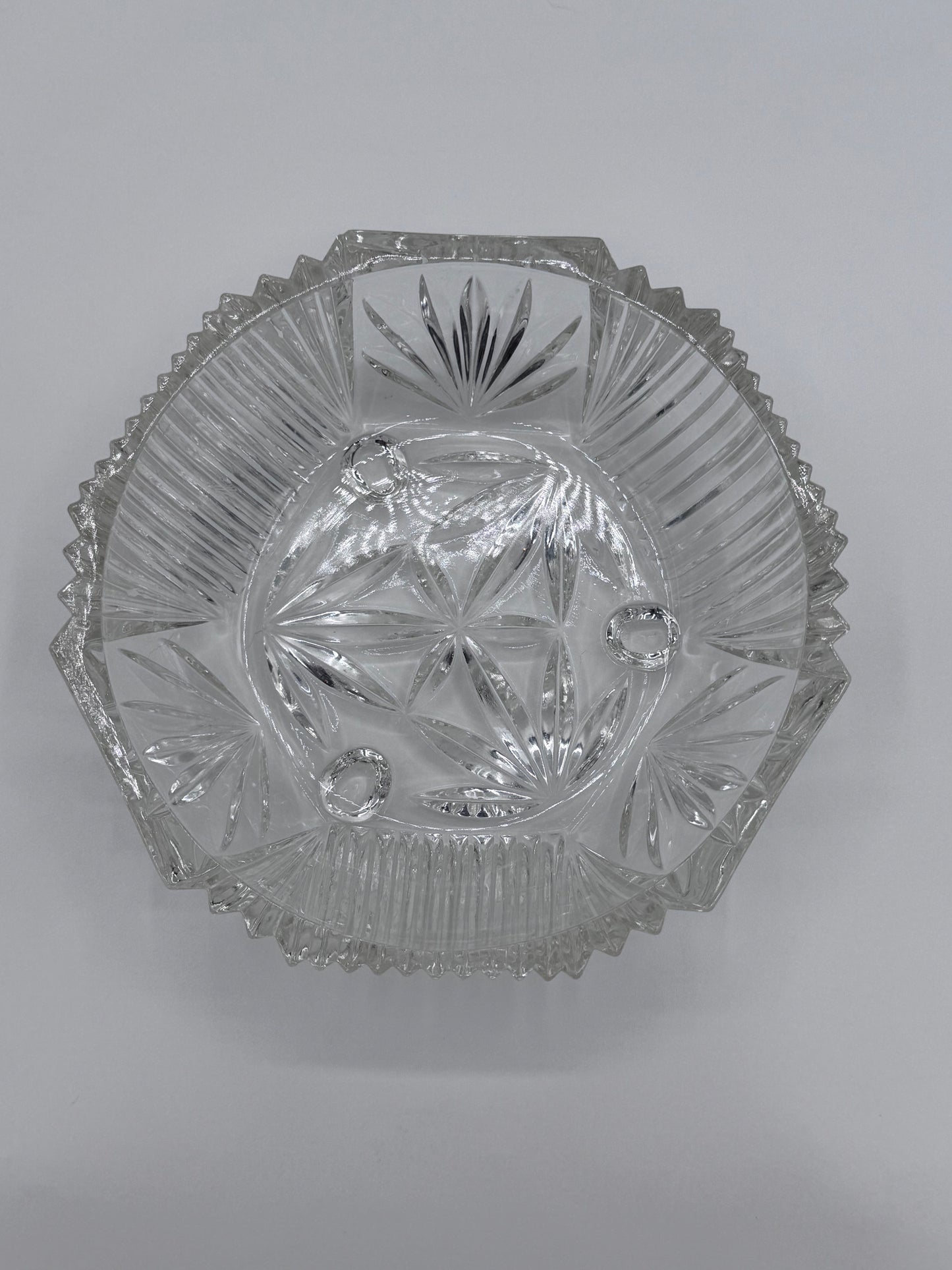 Glass Candy Dish Star Bowl Vintage Design
