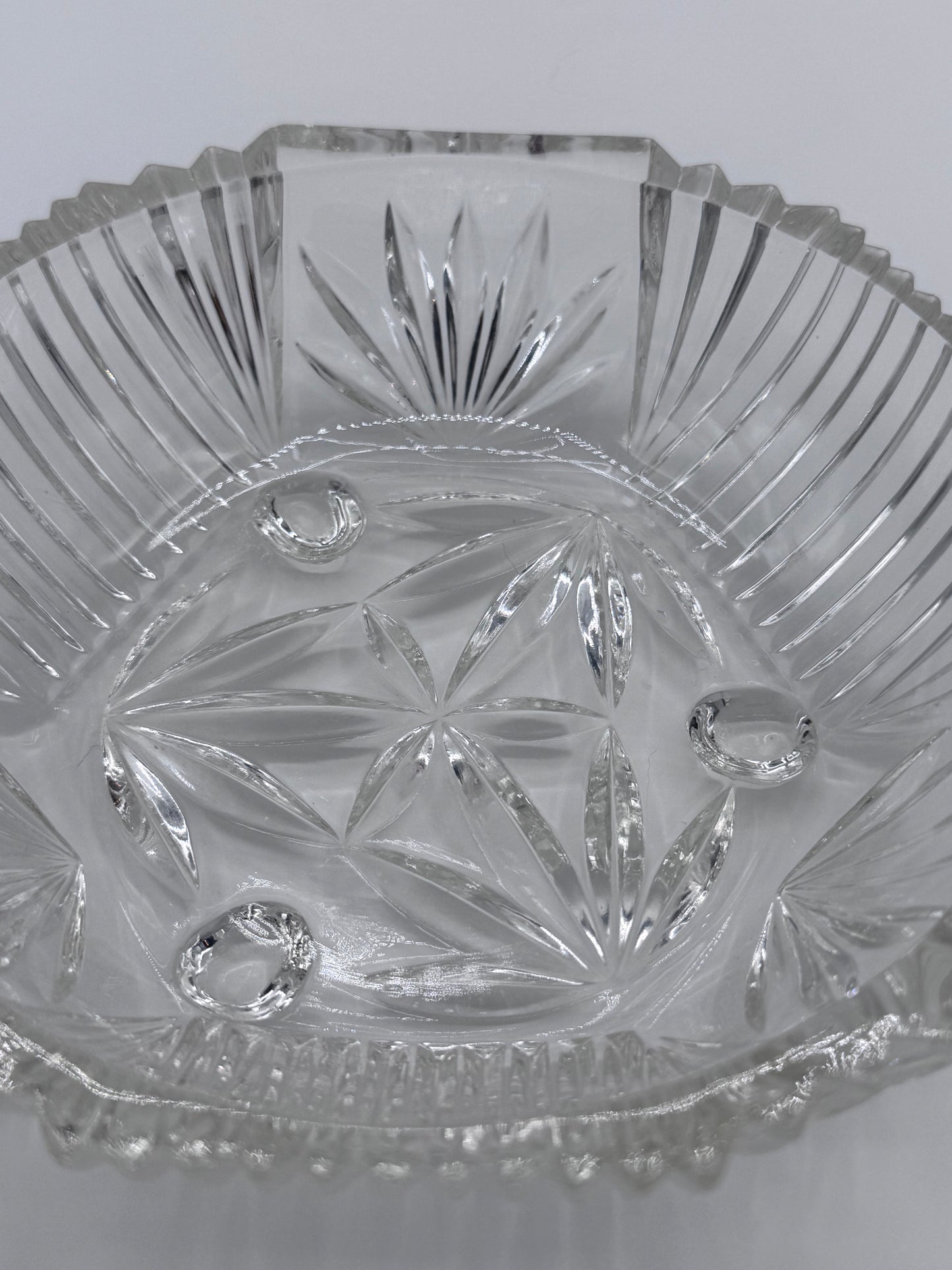 Glass Candy Dish Star Bowl Vintage Design