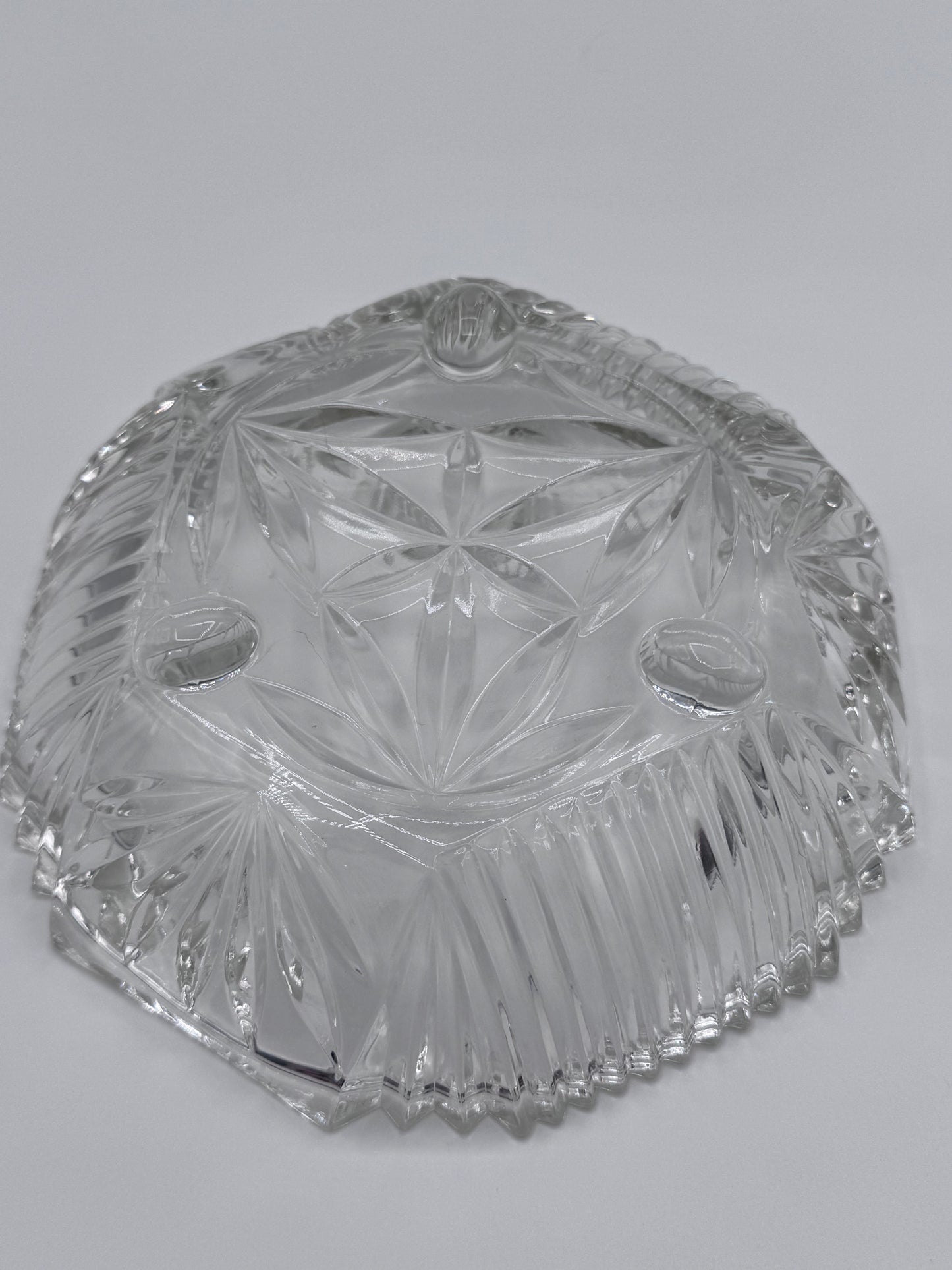 Glass Candy Dish Star Bowl Vintage Design