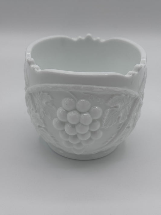 Tiffin Hand Made Grape Design White Milk Bowl