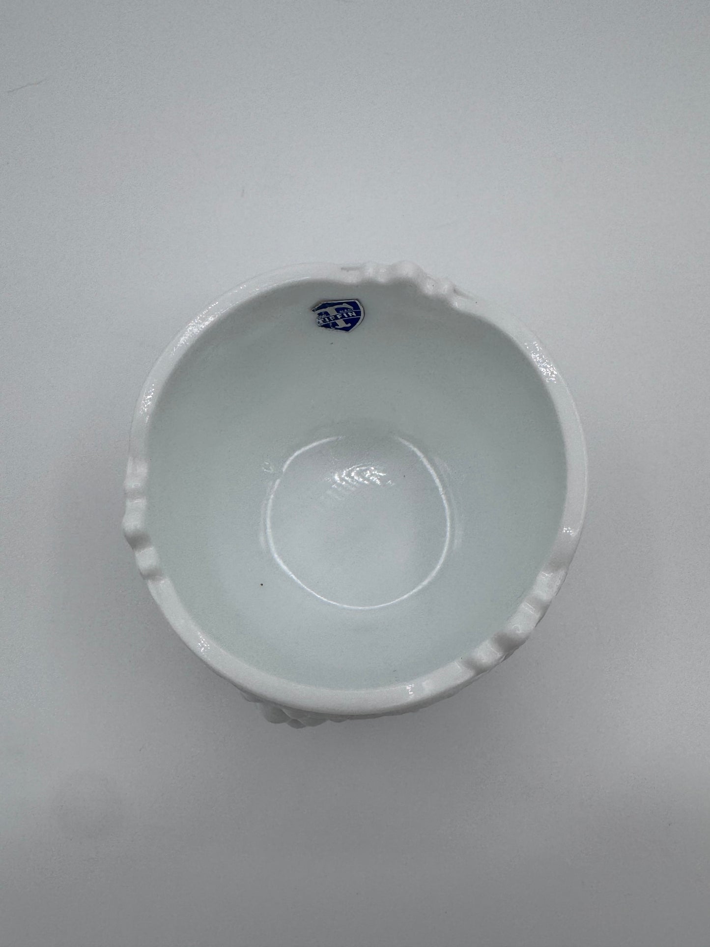 Tiffin Hand Made Grape Design White Milk Bowl